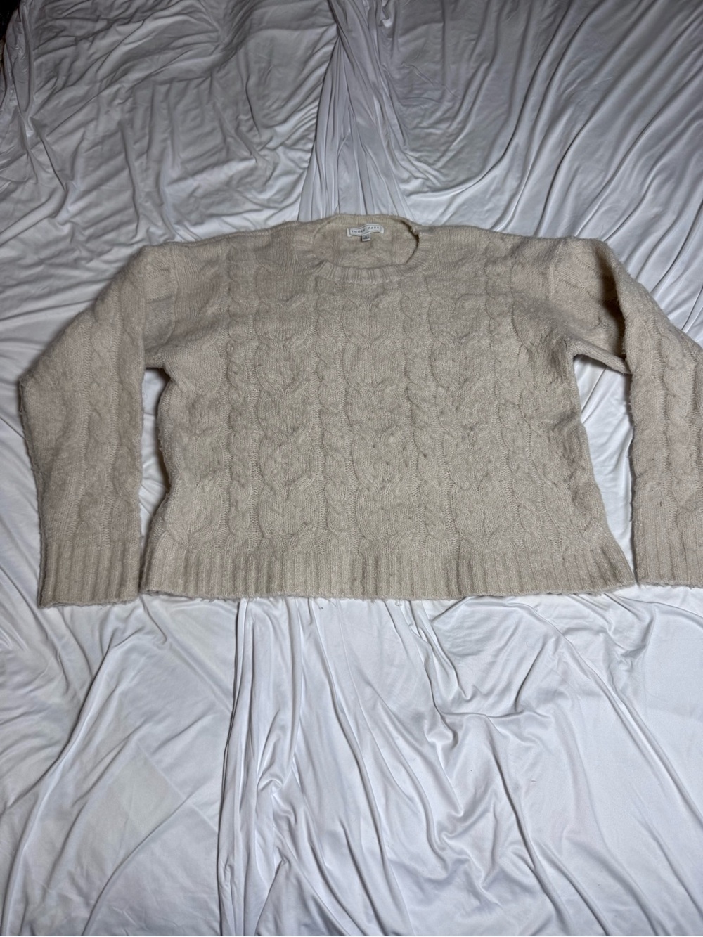 emory park Cable Knit Crewneck Sweater - Cream size S